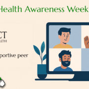 An image promoting mental health awareness week 2025 and impacts online mental health community