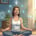 A comic book style image of a woman doing yoga and practicing the Buteyko Breathing Technique