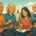 A cartoon image of a group of people over 50 trying new creative hobbies