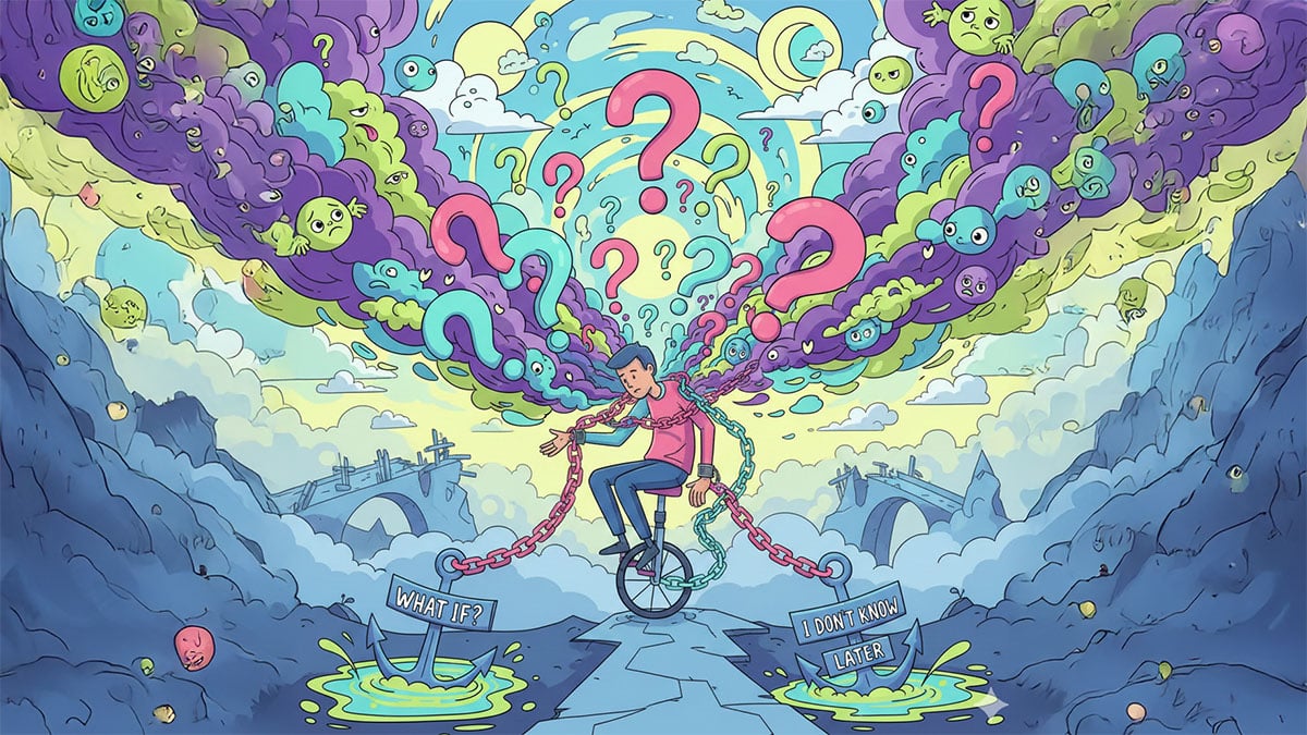 A cartoon image illustrating The Paralysis of Uncertainty